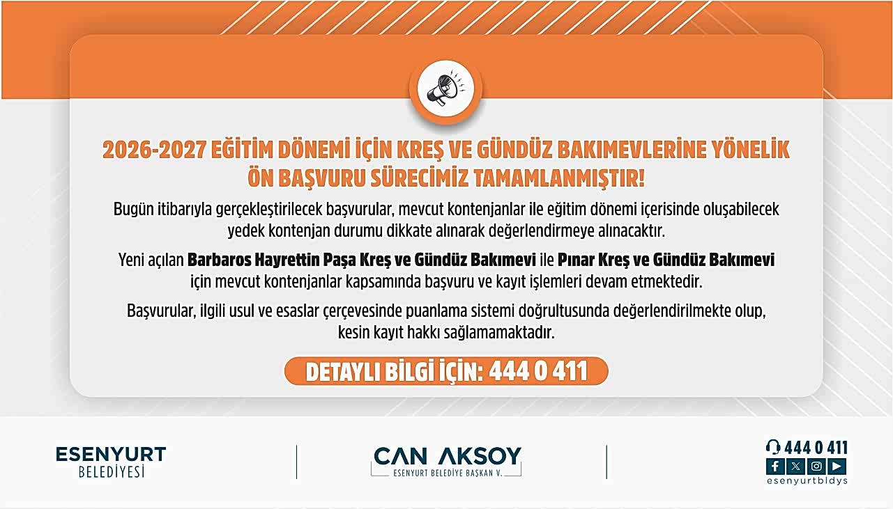 Ön Başvuru Sürecimiz Tamamlanmıştır!
